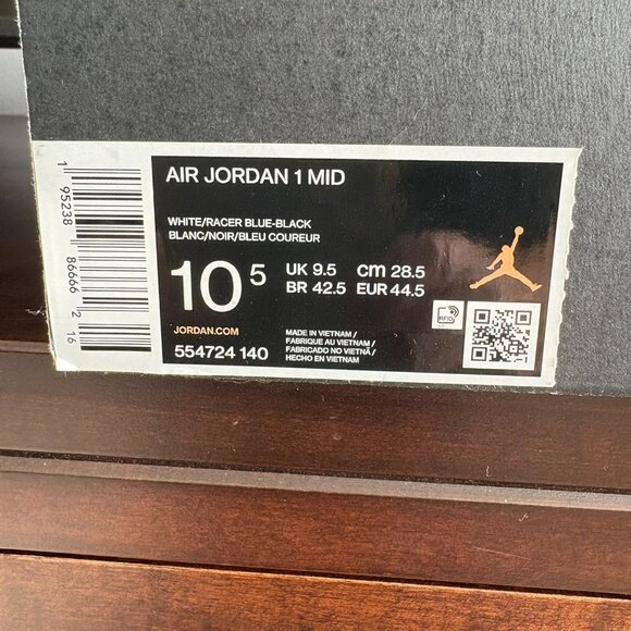 AIR JORDAN 1 MID "RACER BLUE" - Picture 9 of 9